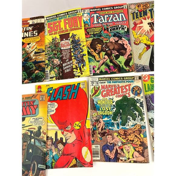 VTG Lot of 13 Comic Books Silver Age Marvel DC War of the Worlds SGT Fury Tarzan - Picture 4 of 16